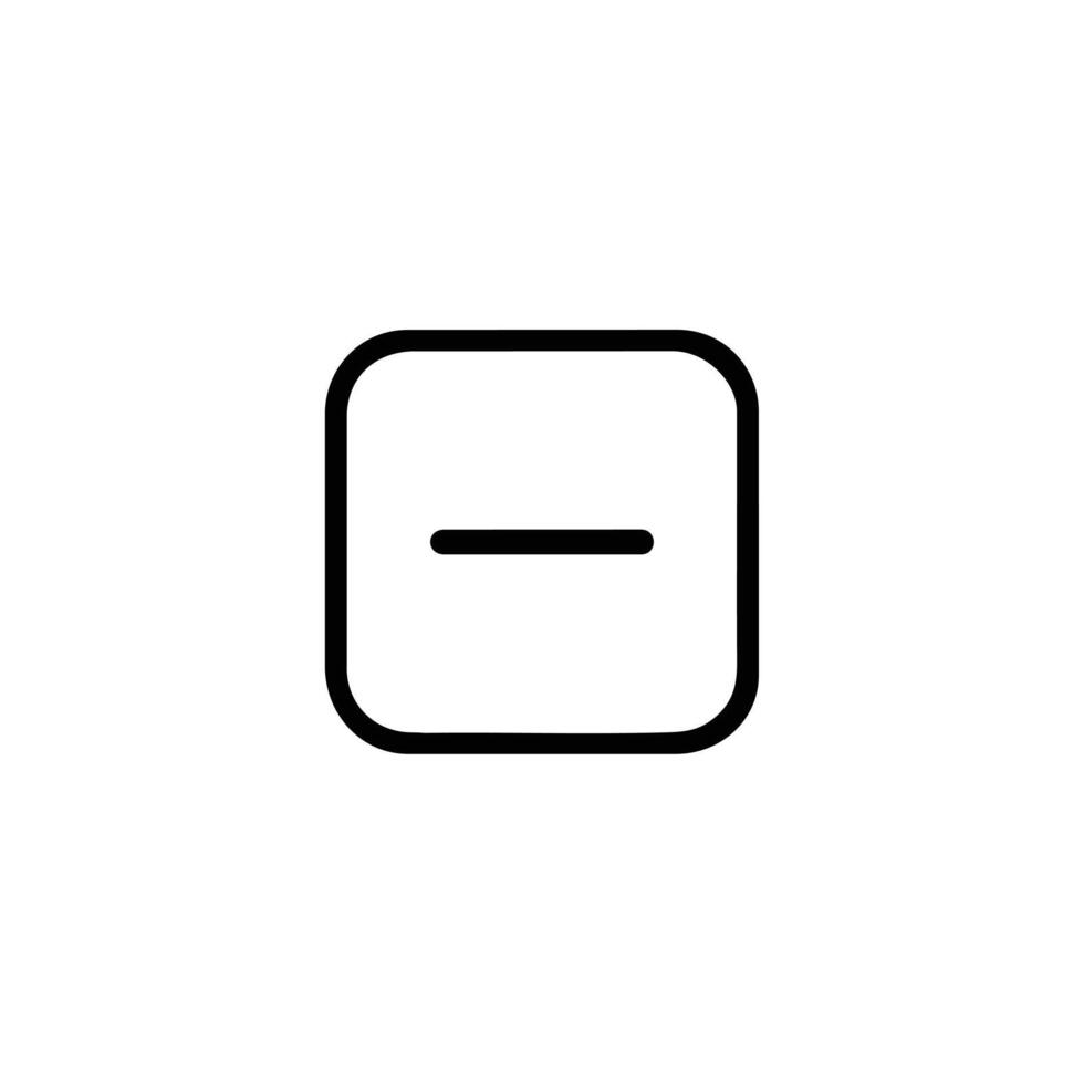 Monoline Minus Sign Rounded Square vector
