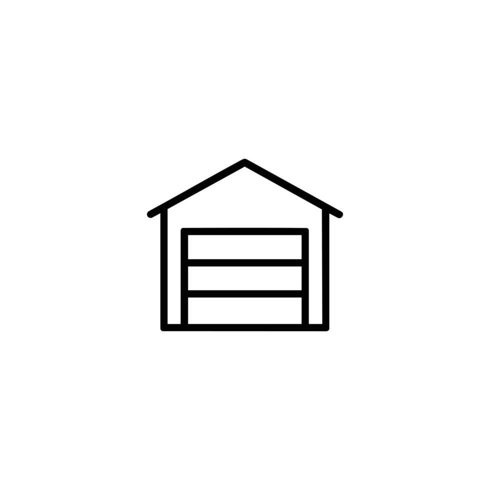 Simple Garage Door Outline Icon vector