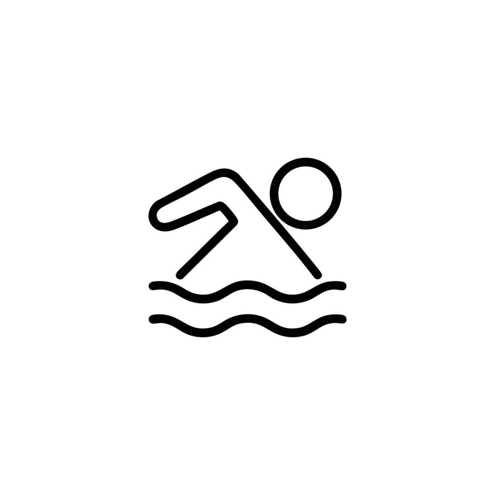 Swimming Stick Figure Front Crawl vector