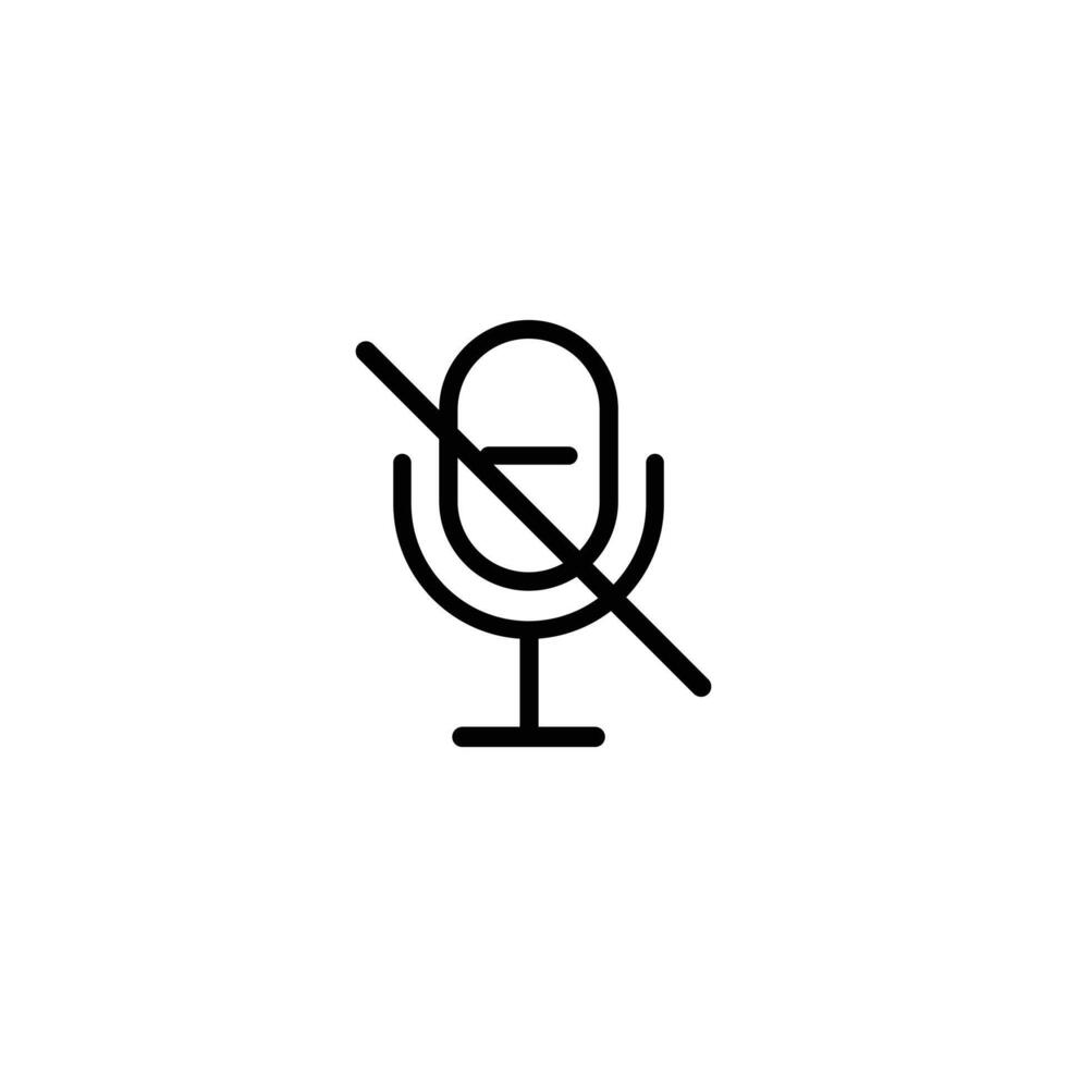 Mute Microphone Monoline Icon vector