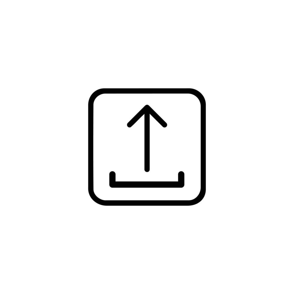 Upload Symbol In Rounded Square Monoline vector