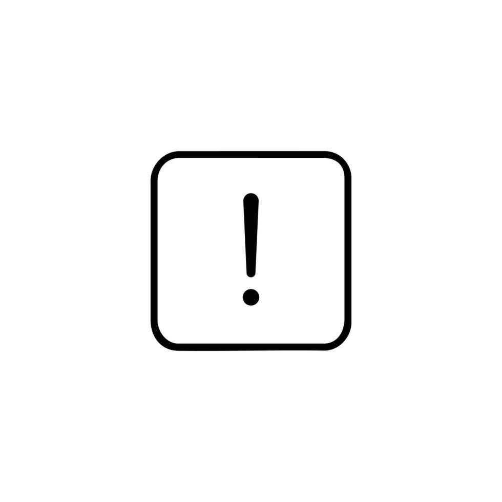 Warning Exclamation Mark Rounded Square Monoline vector