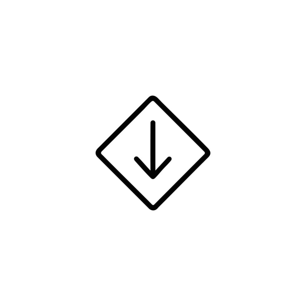 Low Priority Down Arrow Monoline Icon vector