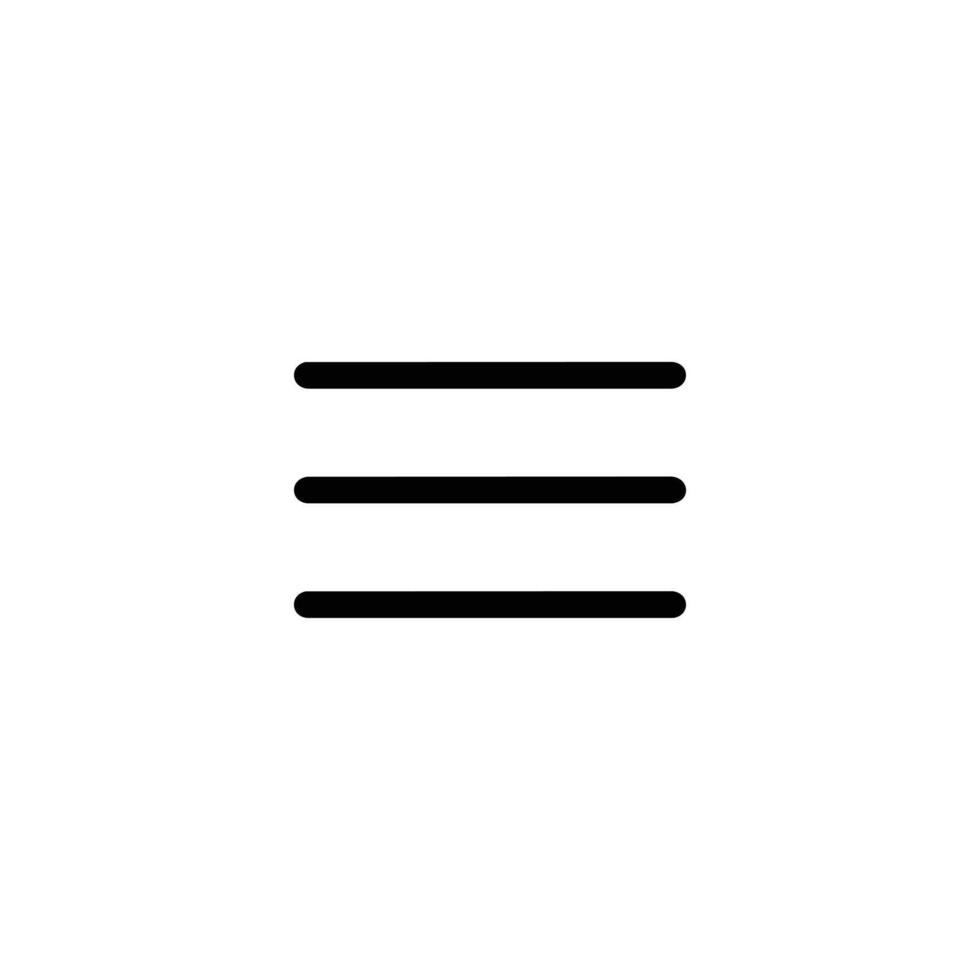 Monoline Hamburger Menu Navigation Symbol vector