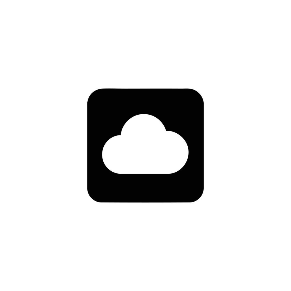 Solid Square Cloud Cutout vector