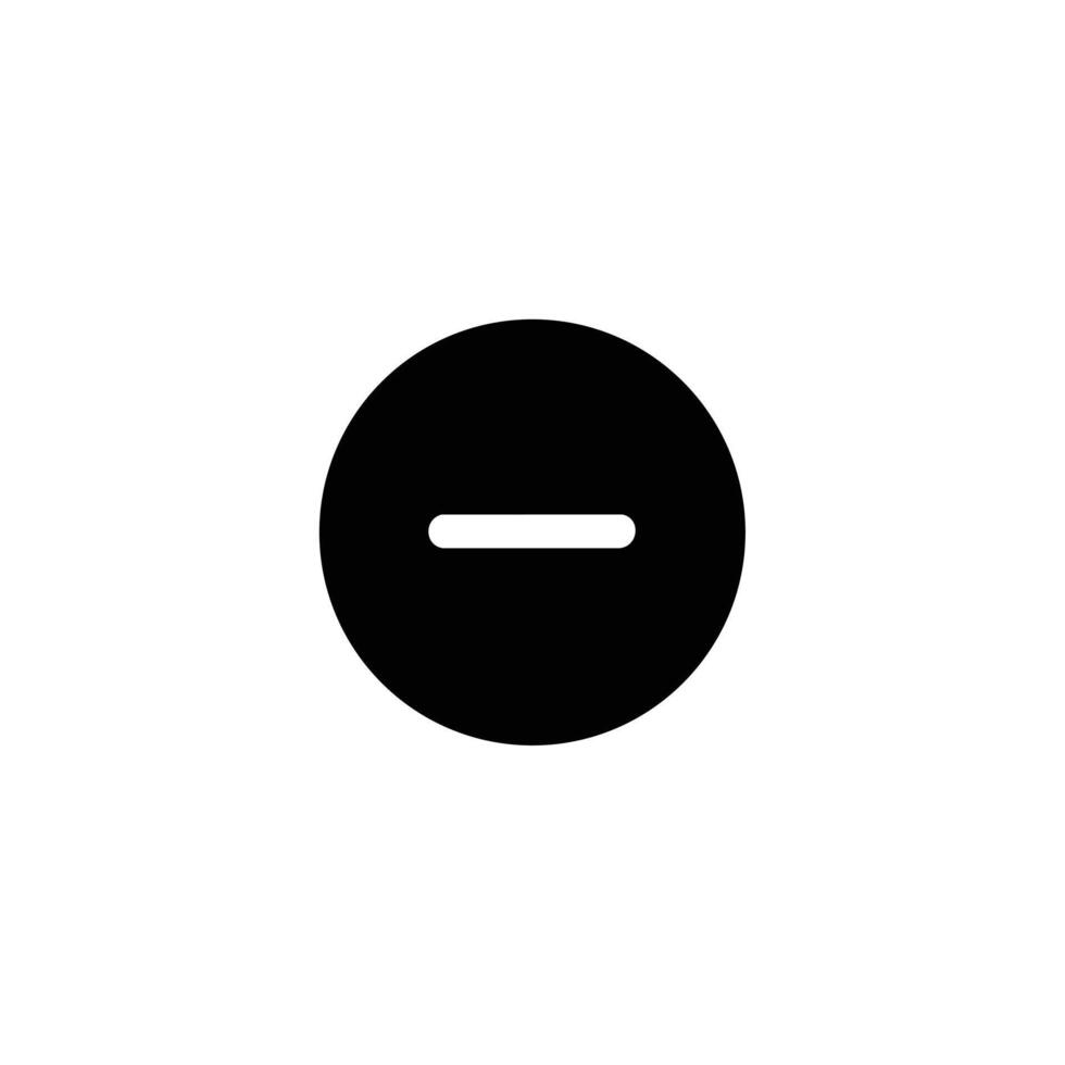 Solid Circle Negative Space Minus Sign vector