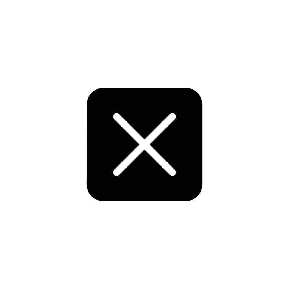 Solid X Mark Close Symbol Rounded Square vector