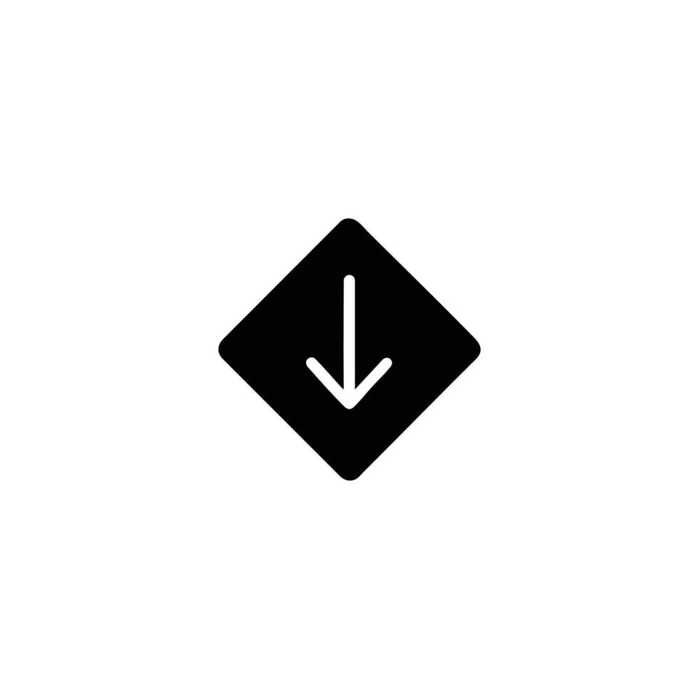 Solid Low Priority Down Arrow Icon vector
