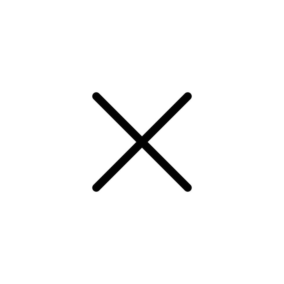 X Mark Close Symbol Monoline Cross vector
