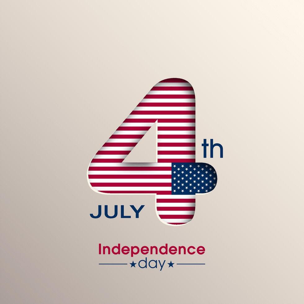 4th of july independence day background with american flag vector
