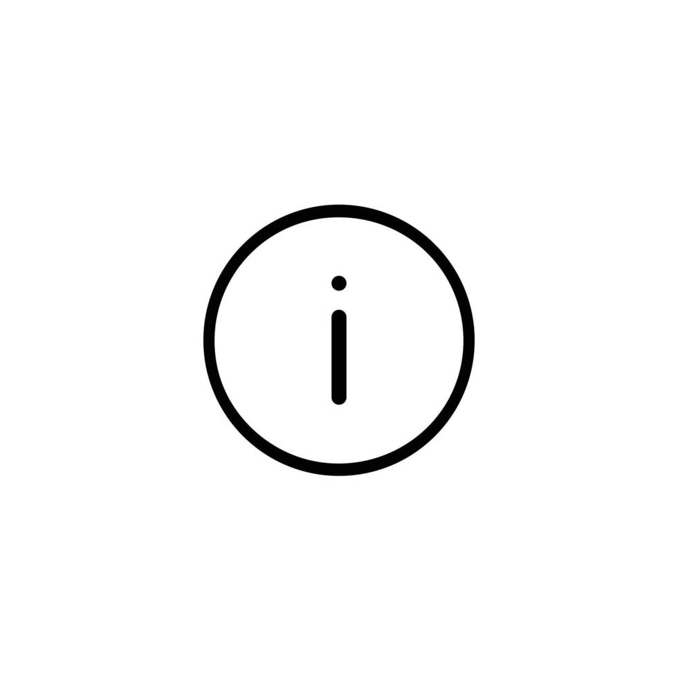 Monoline Information Letter I In Circle vector