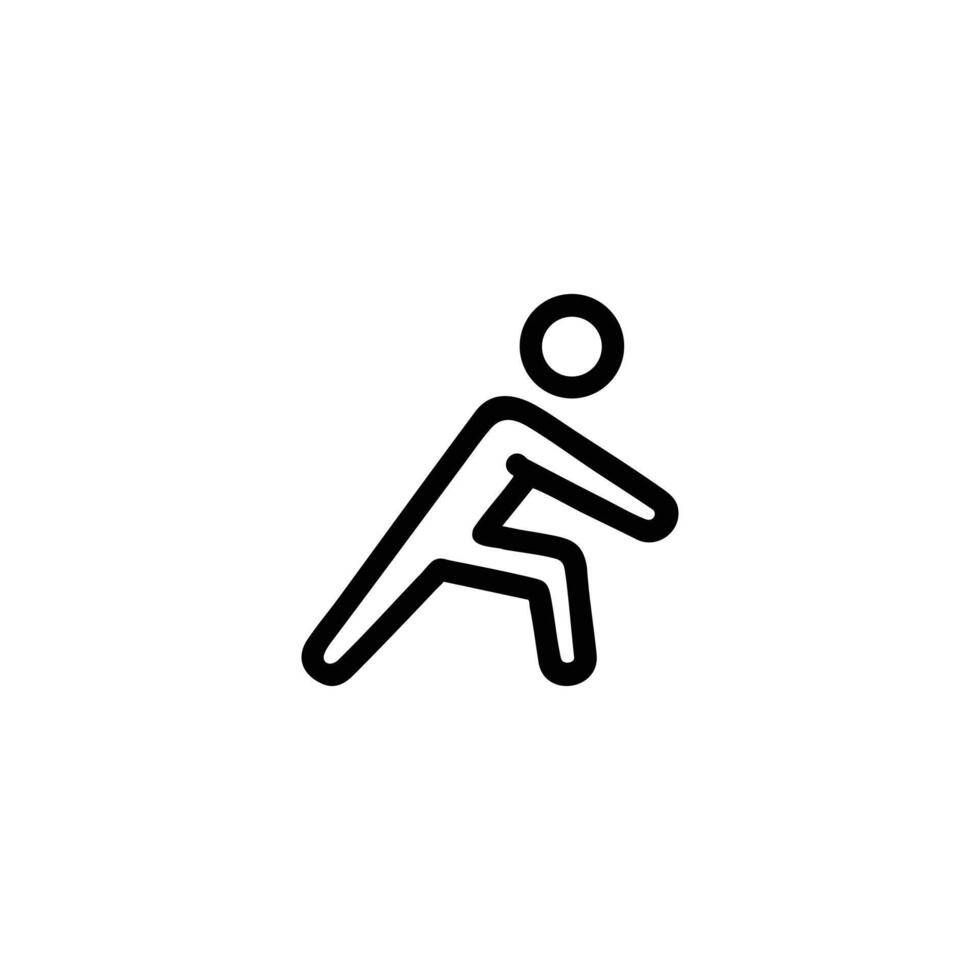 Stretching Stick Figure Lunge Pose vector