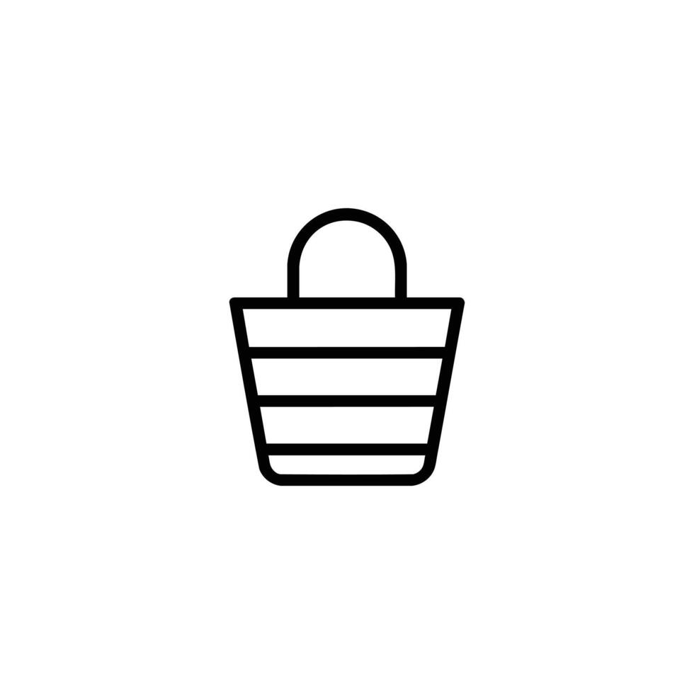 Striped Beach Bag Outline vector
