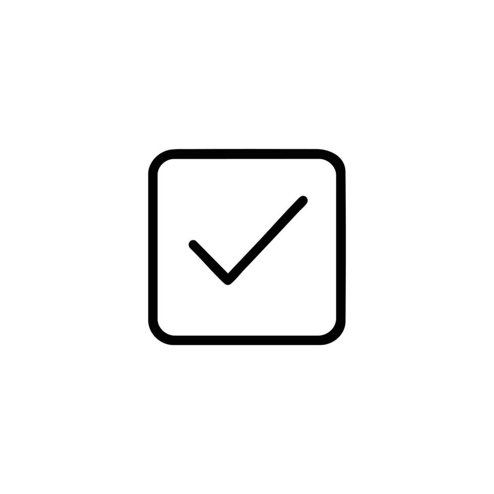 Monoline Checkmark In Rounded Square vector