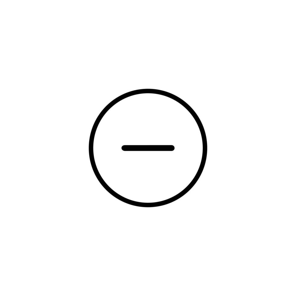 Monoline Minus Sign In Circle vector
