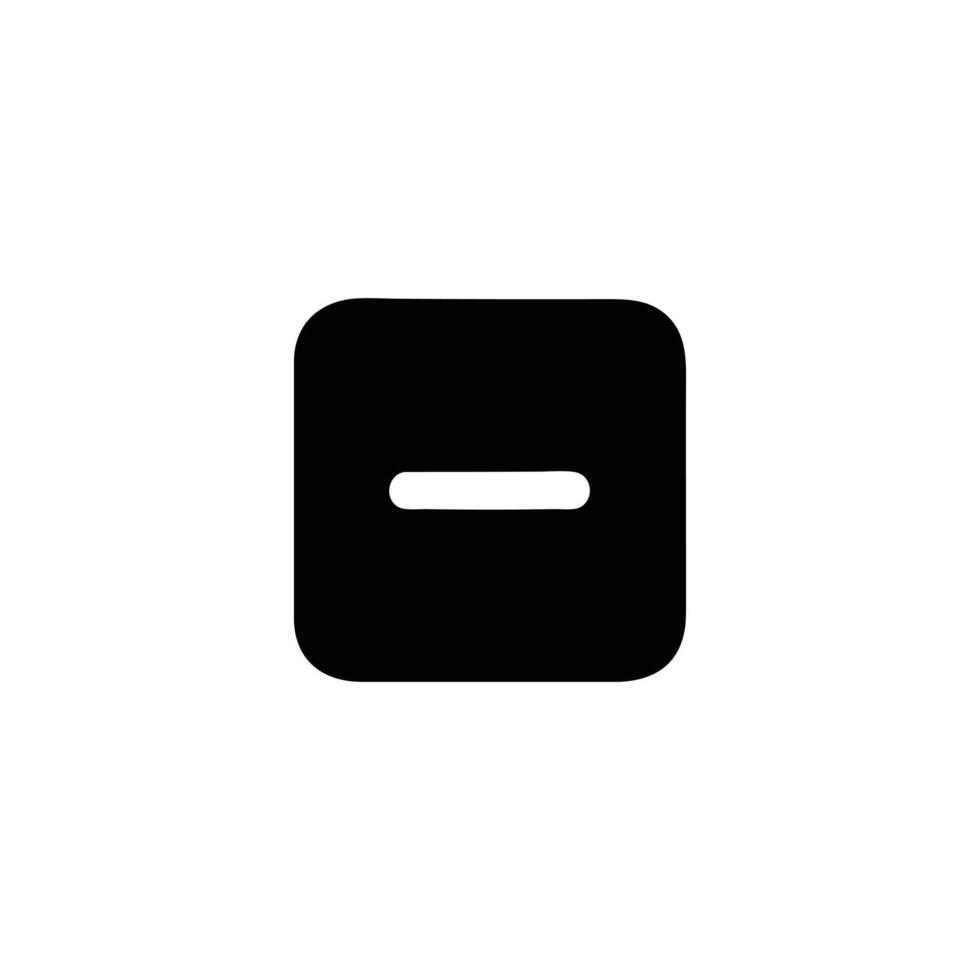 Solid Rounded Square Negative Minus Sign vector