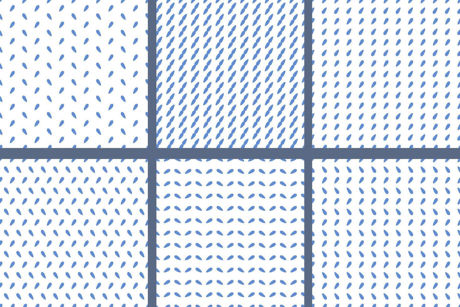 Set of abstract floral seamless patterns. Simply blue plants on white background. Doodle hand drawn nature symbols. Minimalistic templates. flat illustration vector