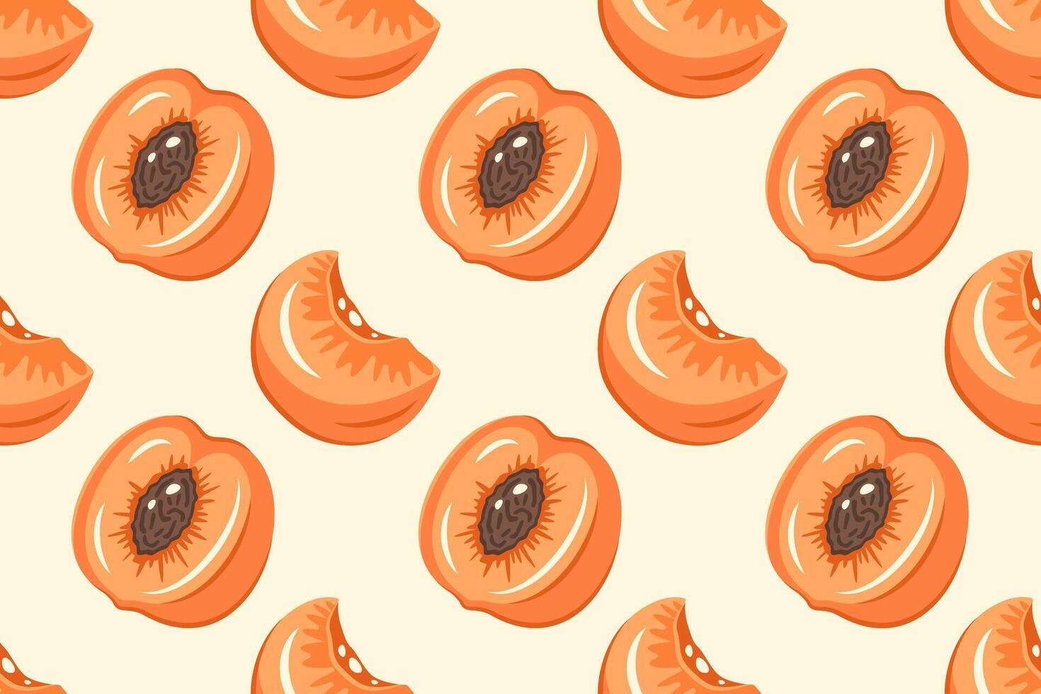 Pattern of sliced peaches on a light background vector