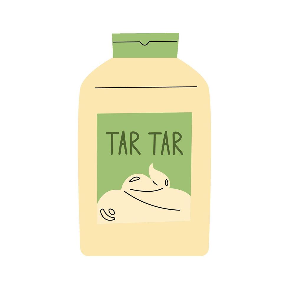 Tartar sauce bottle isolated on white background. vector