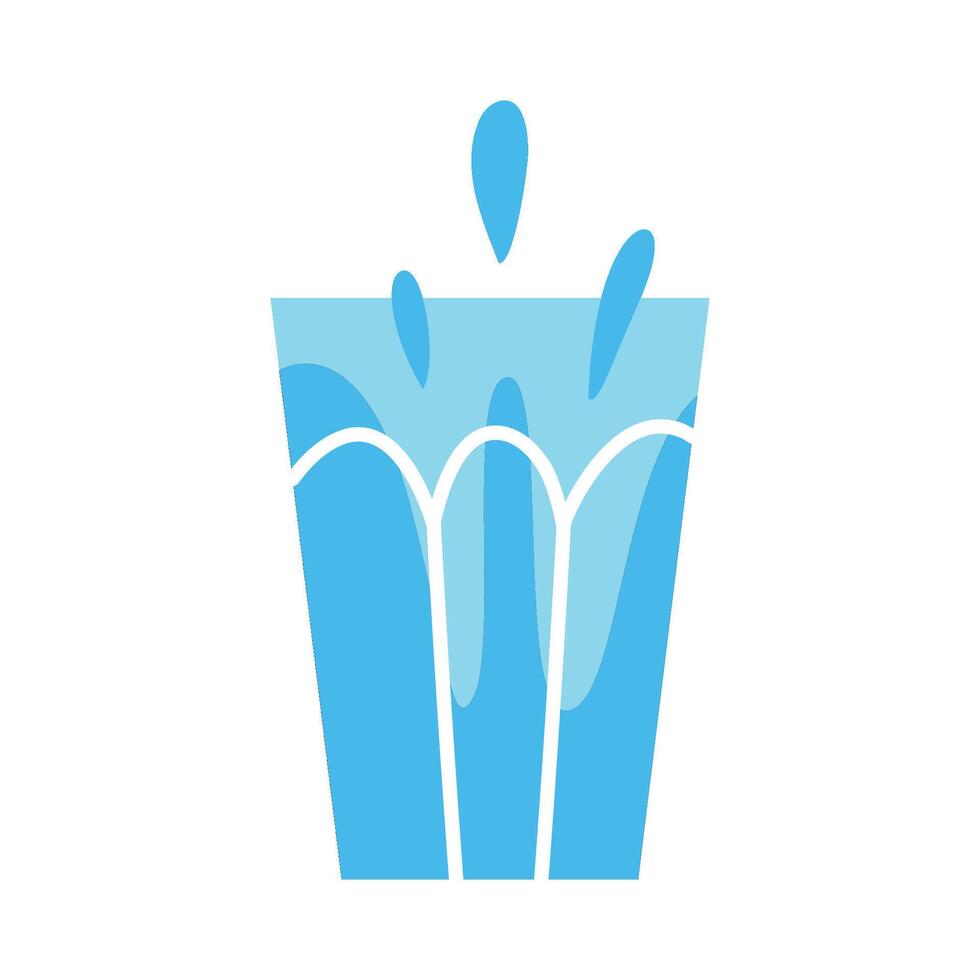 Illustration of water in a glass with splash. vector
