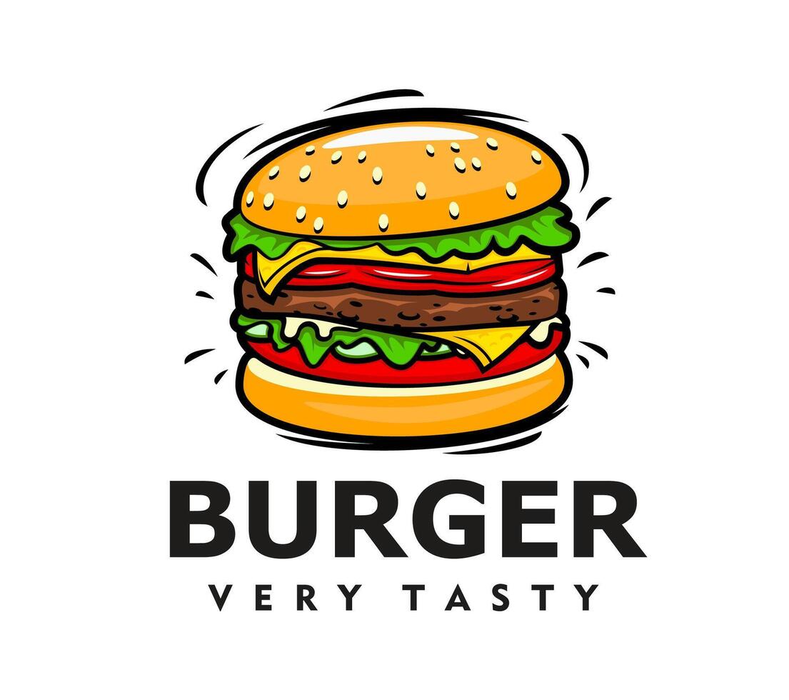 Tasty burger illustration with layers vector