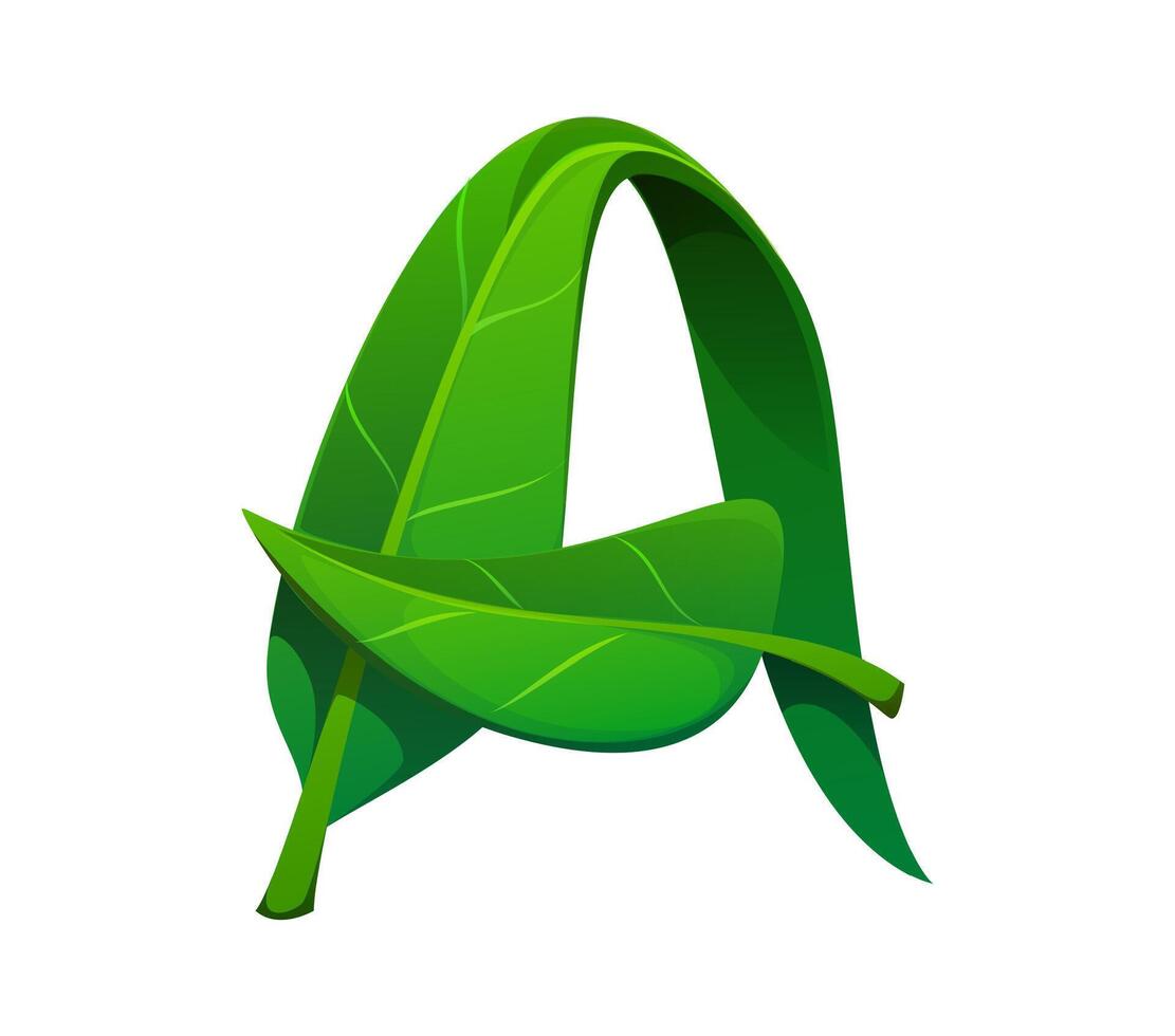 Green leaf letter A design vector