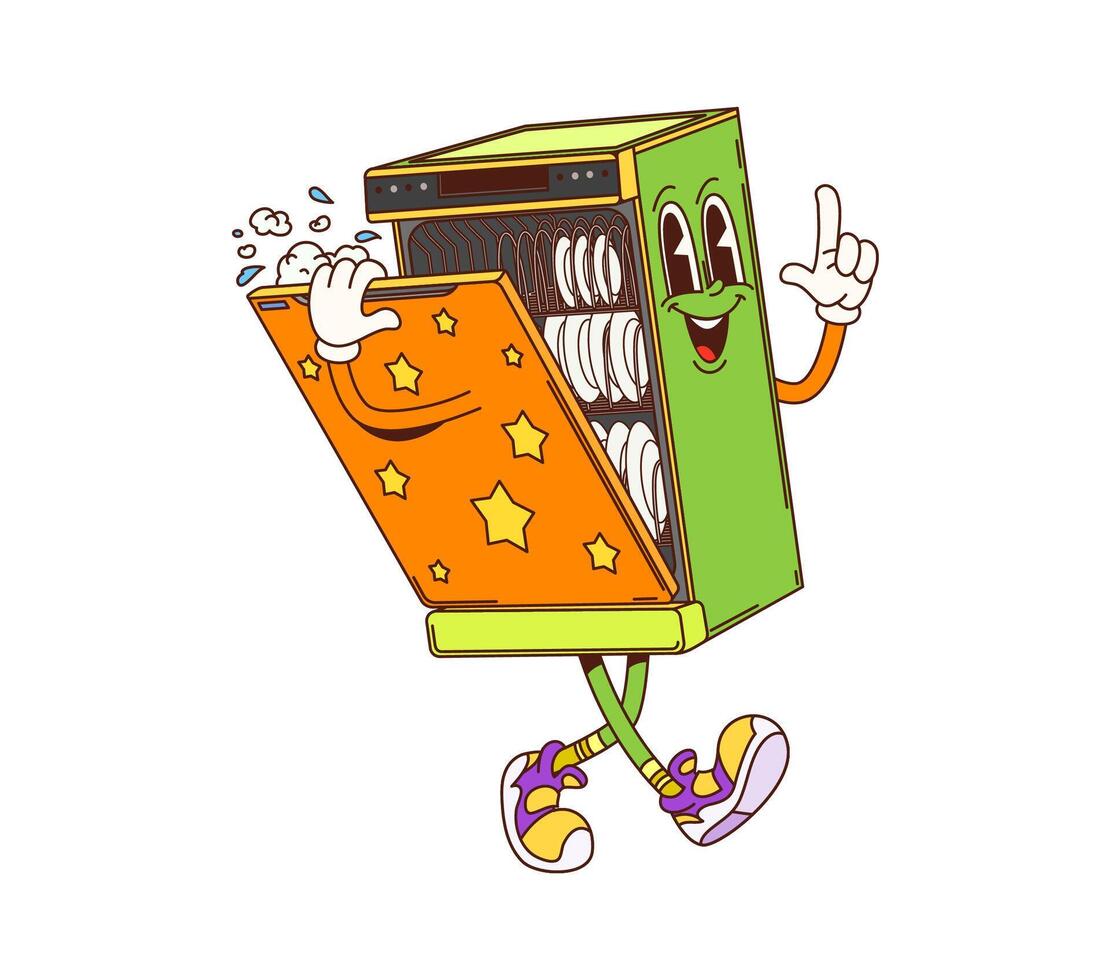 Cartoon vending machine character with snacks vector