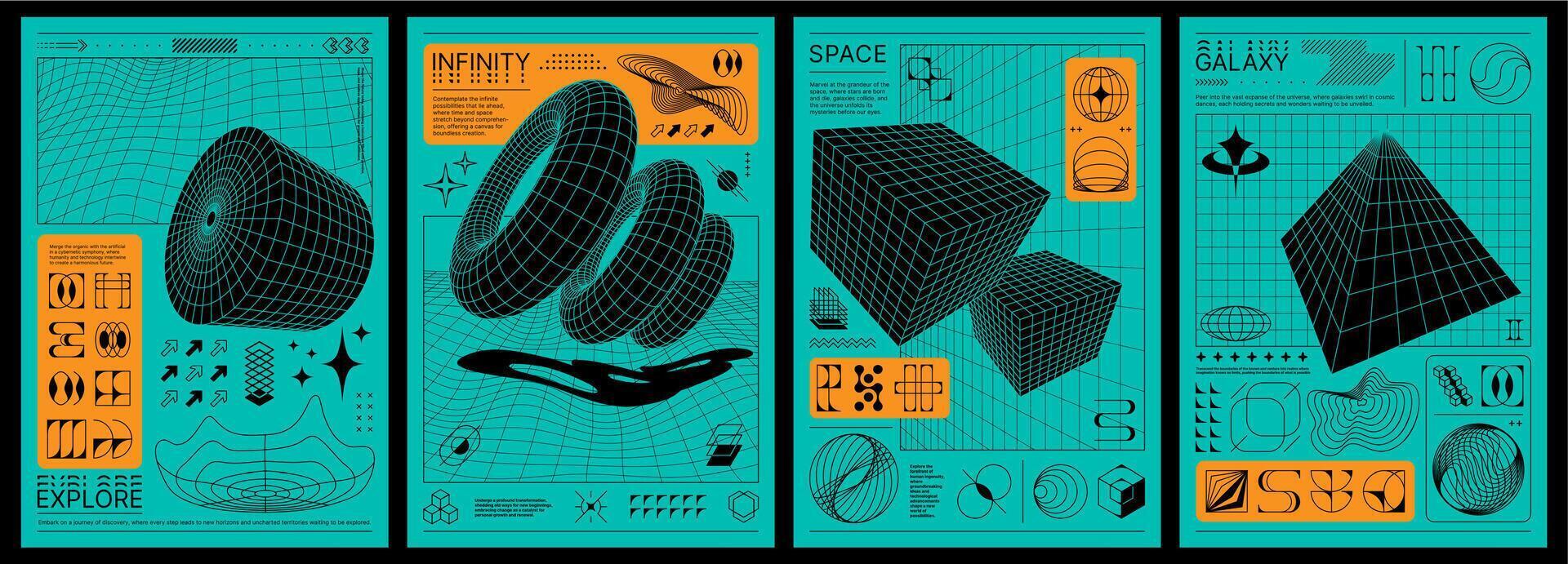 Geometric space designs and patterns vector
