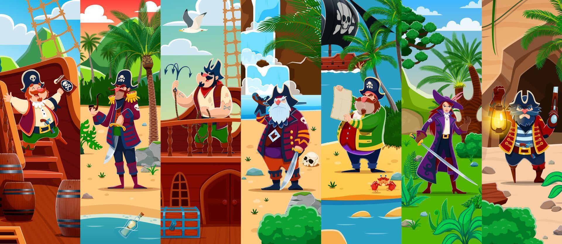 illustration of colorful pirates vector