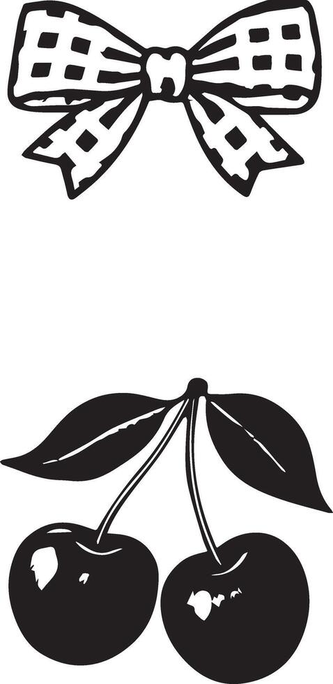 Black and white illustration featuring two distinct designs. vector