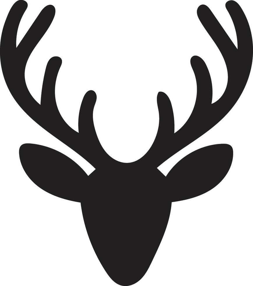 Silhouette illustration of a deer's head with prominent antlers vector