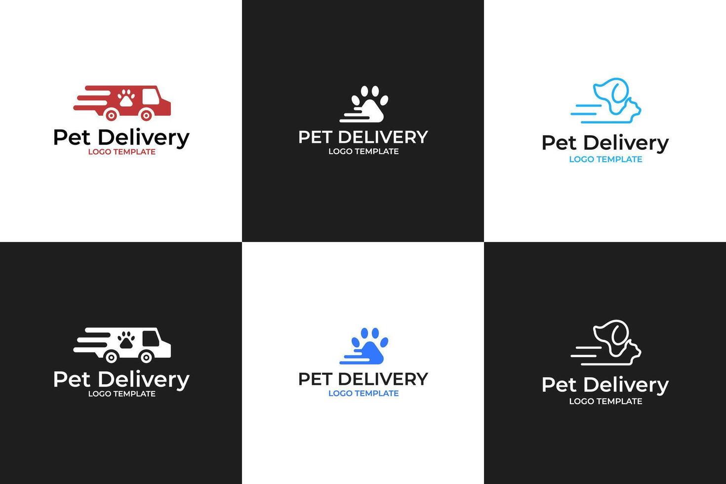 Set collection of pet delivery logo design template illustration vector