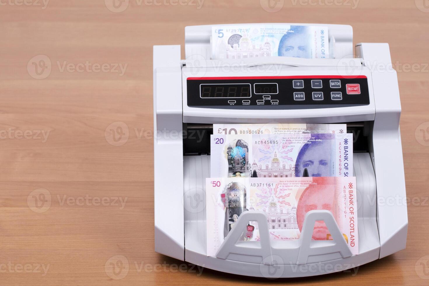 Scottish money - Pounds in a counting machine photo