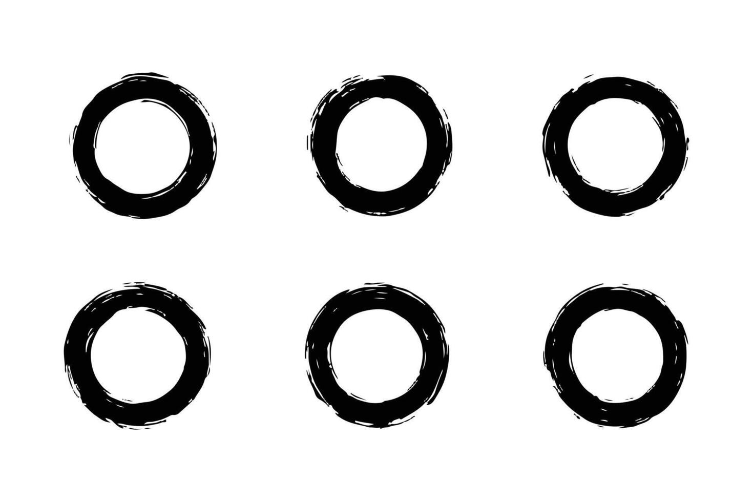 black and white painted brush circles pattern vector