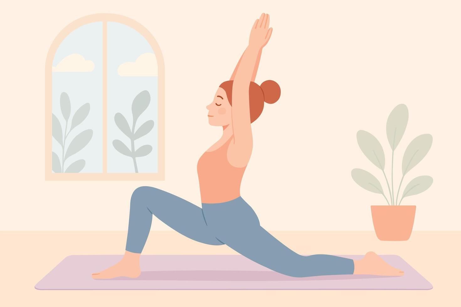 illustration of a girl doing yoga vector
