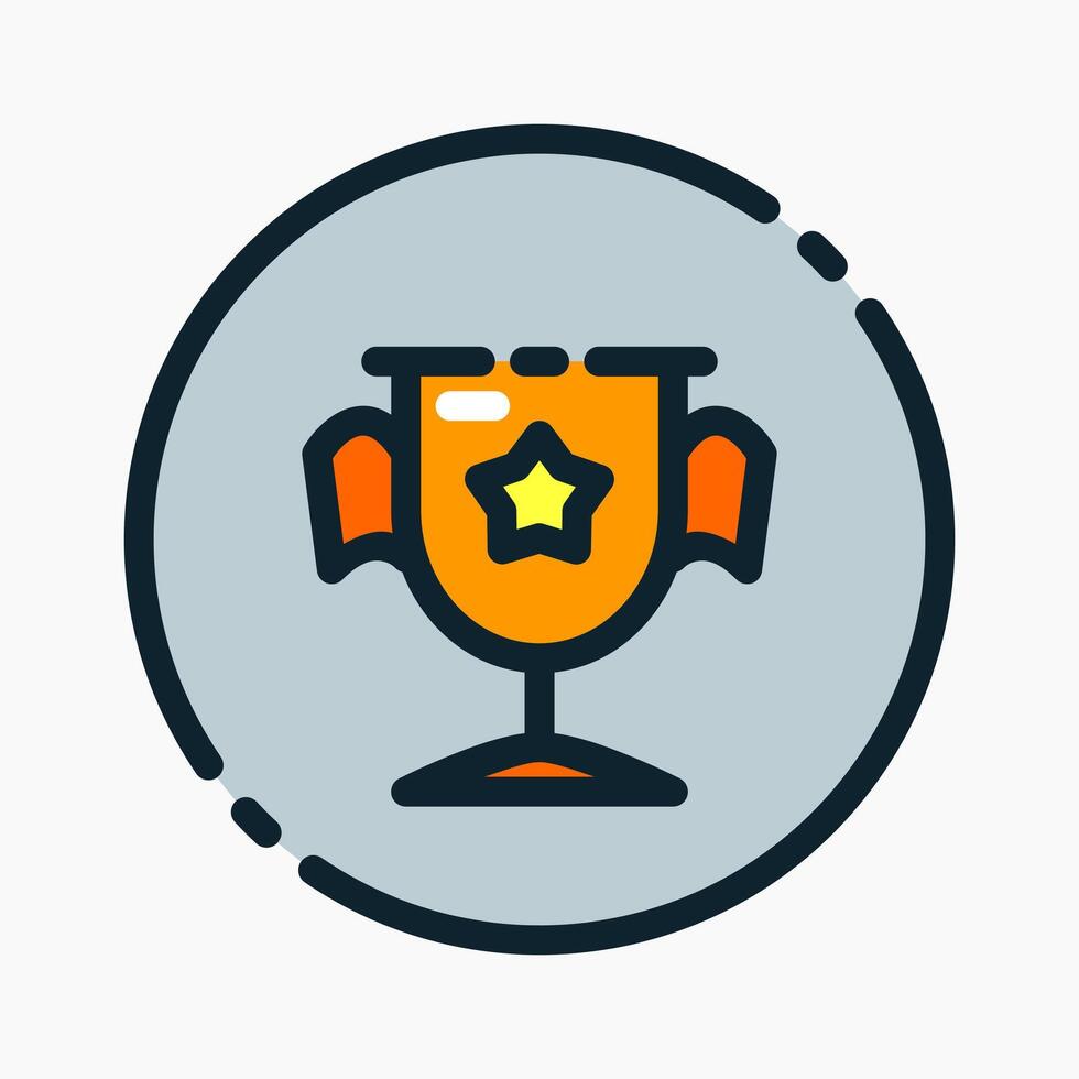 Award Trophy Icon in flat outline style. Perfect for apps, websites, UI UX, presentations, or infographics. Editable illustration file with clean design and modern design. vector