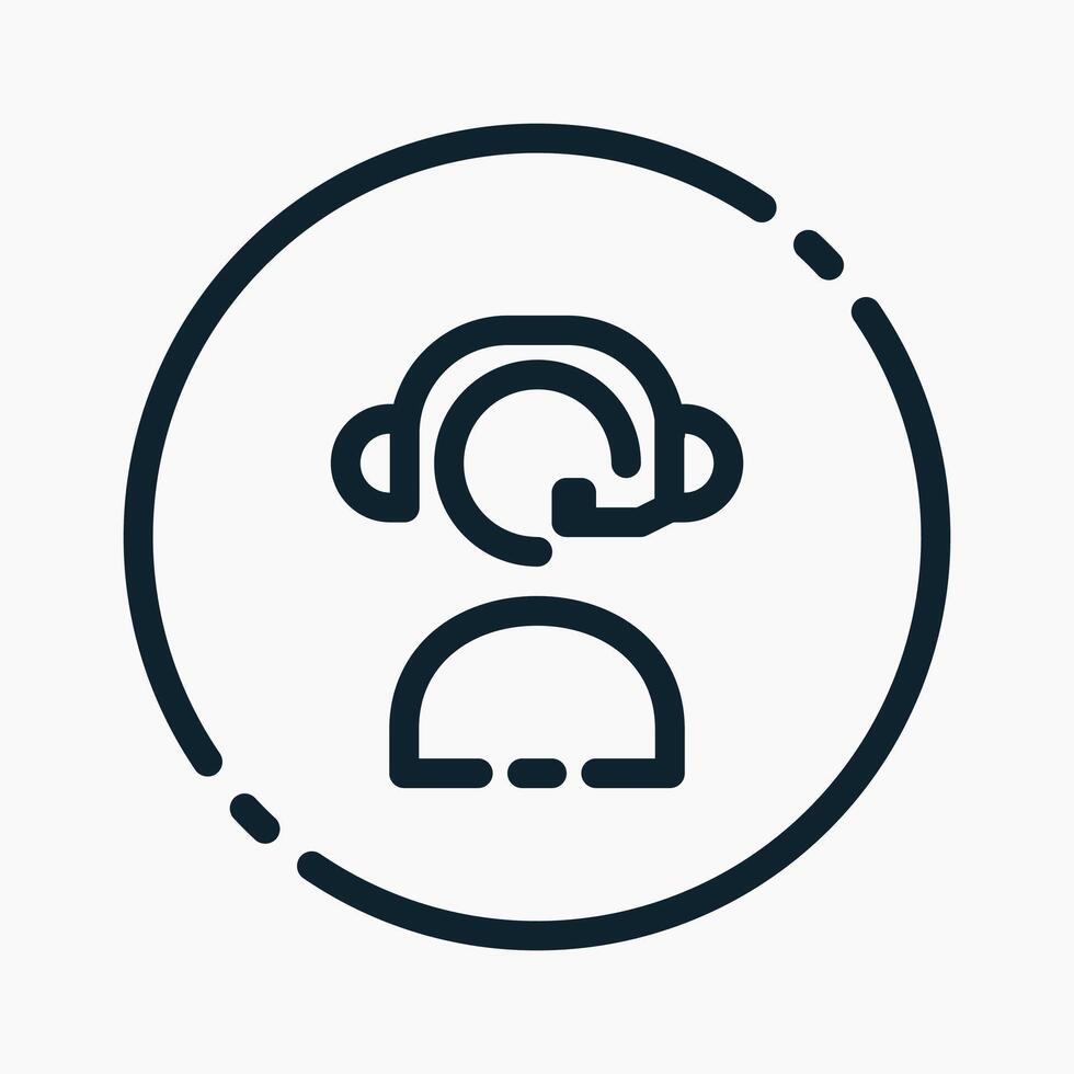 call center Icon in line style. Perfect for apps, websites, UI UX, presentations, or infographics. Editable illustration file with clean design and modern design. vector