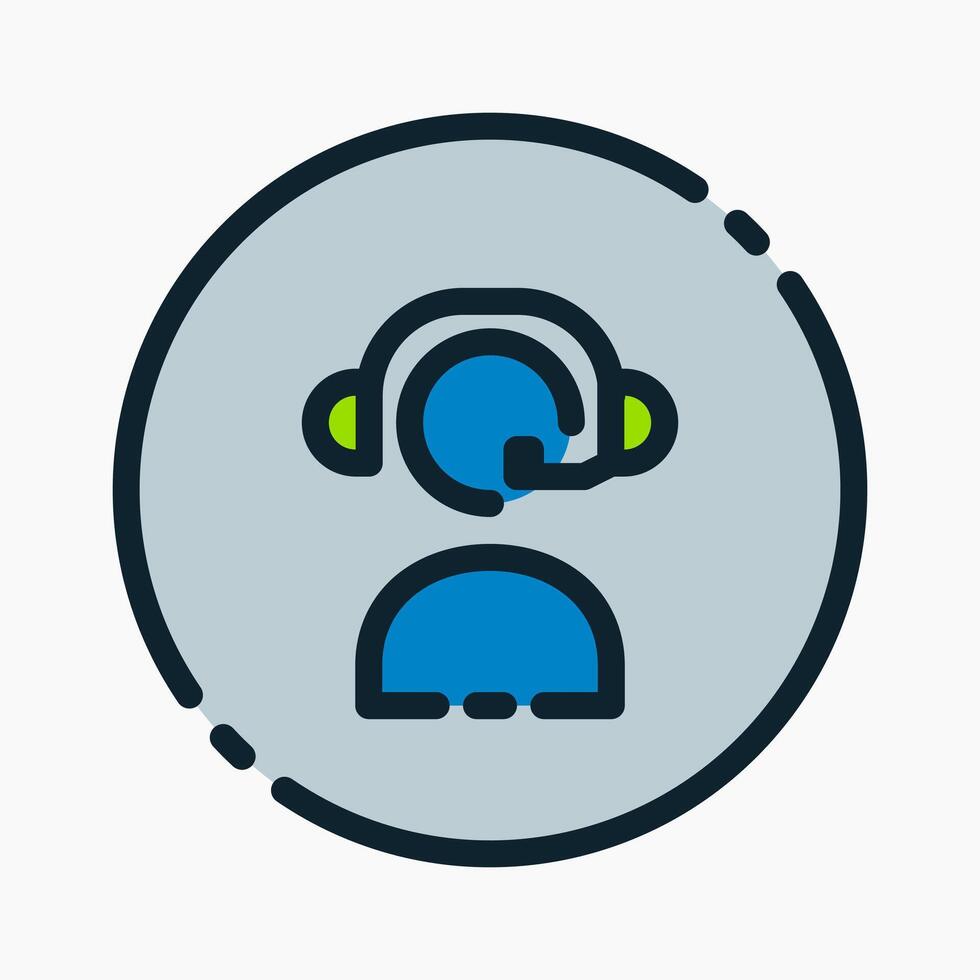 call center Icon in flat outline style. Perfect for apps, websites, UI UX, presentations, or infographics. Editable illustration file with clean design and modern design. vector