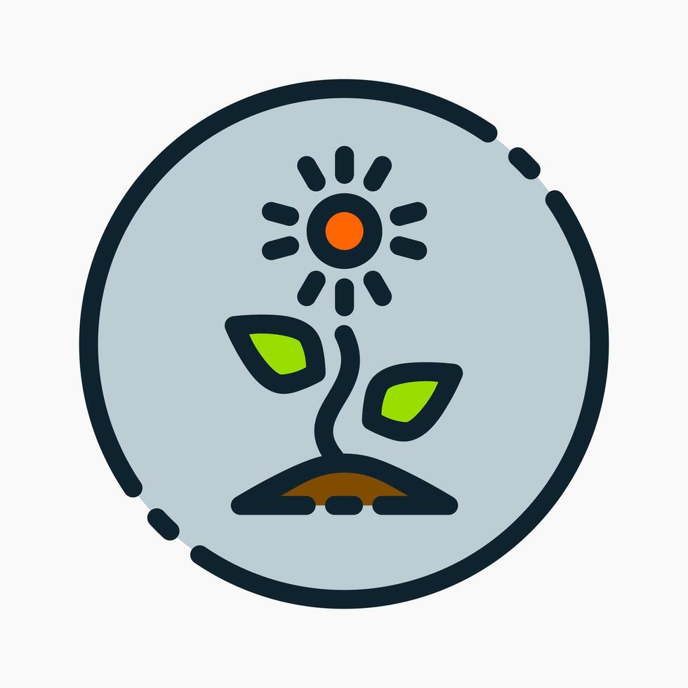 sunflower Icon in flat outline style. Perfect for apps, websites, UI UX, presentations, or infographics. Editable illustration file with clean design and modern design. vector