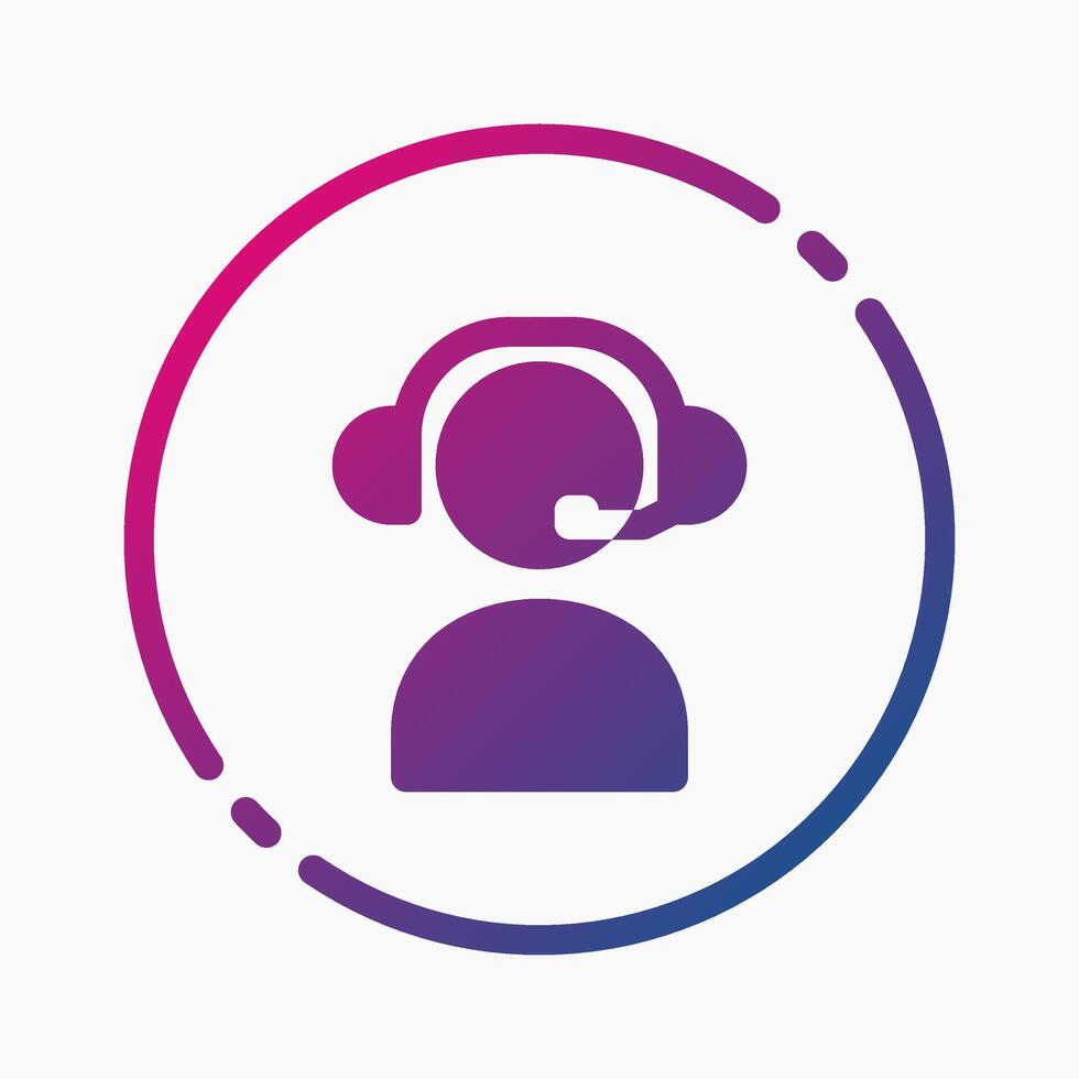 call center Icon in gradient style. Perfect for apps, websites, UI UX, presentations, or infographics. Editable illustration file with clean design and modern design. vector