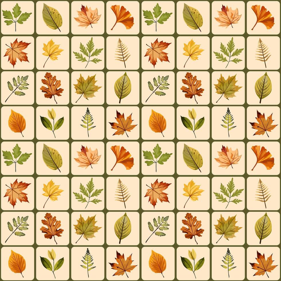 Fall leaves pattern design vector