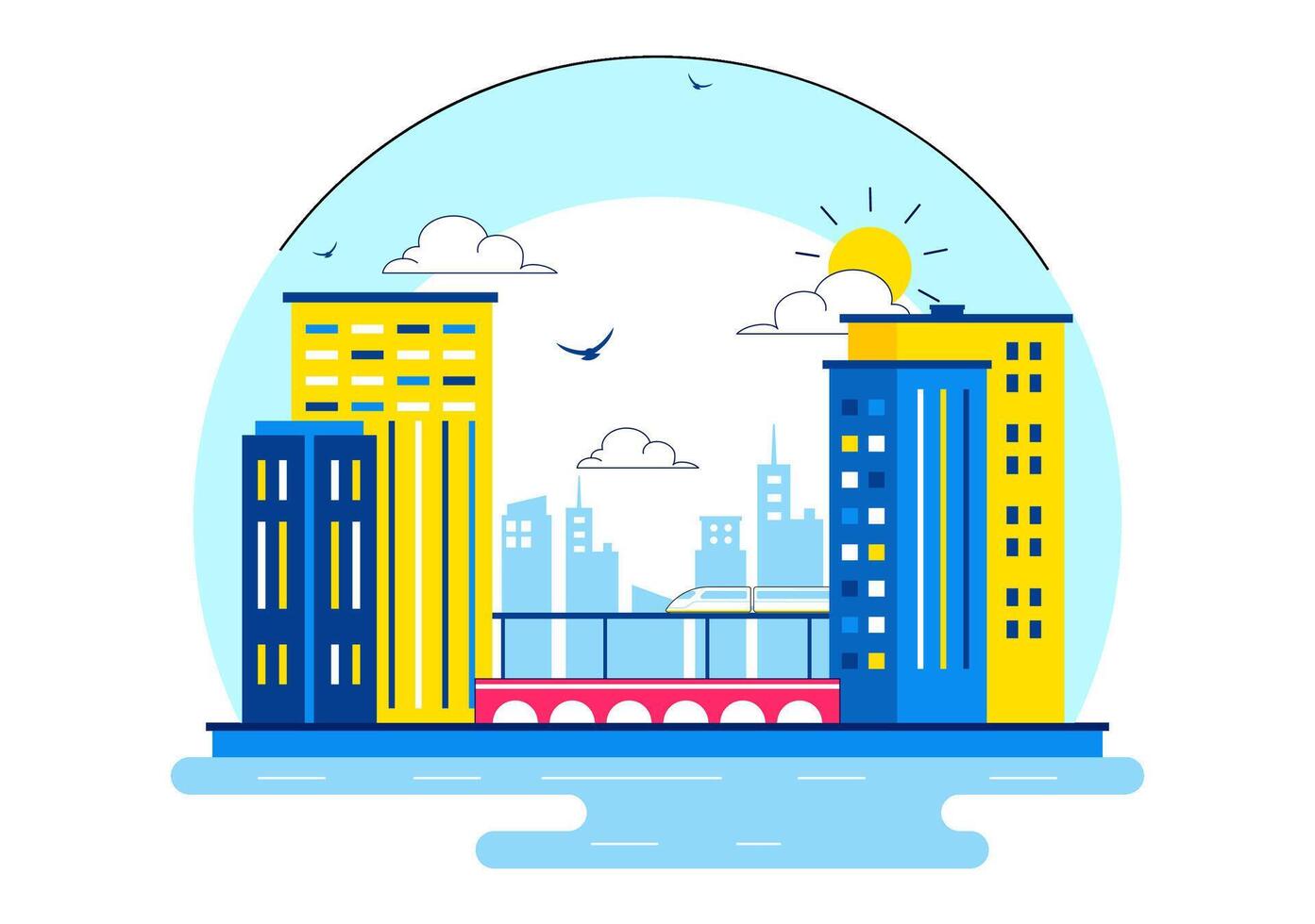 Illustration of Skyscraper Day Celebrated on September 3 with High-Rise Buildings and Cityscape vector