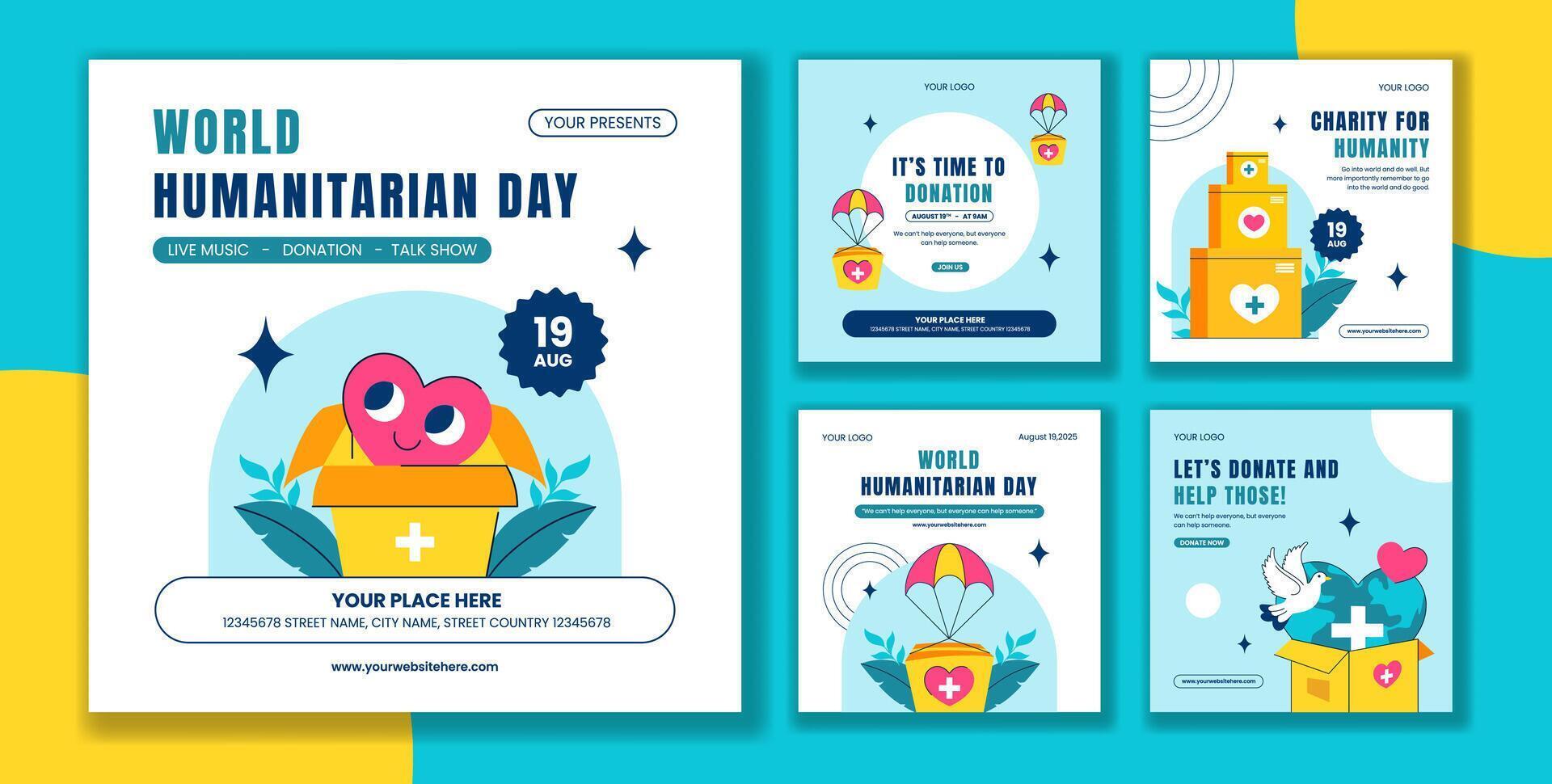 World Humanitarian Day event promotional image vector