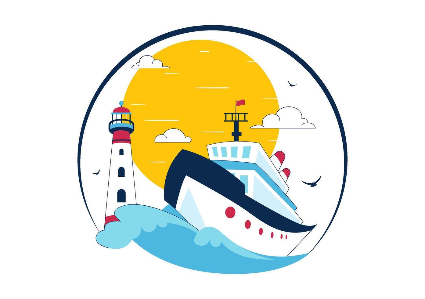 World Shipping Safety Day with Sea and Boat Elements for Marine Conservation vector
