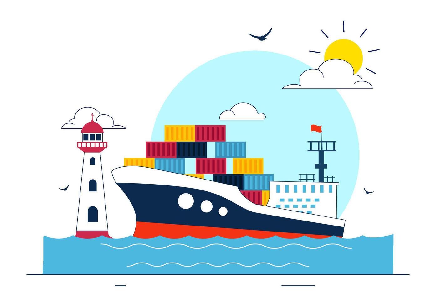 International Maritime Day Illustration with Ship and Ocean Promoting Marine Safety in Flat Cartoon Background vector