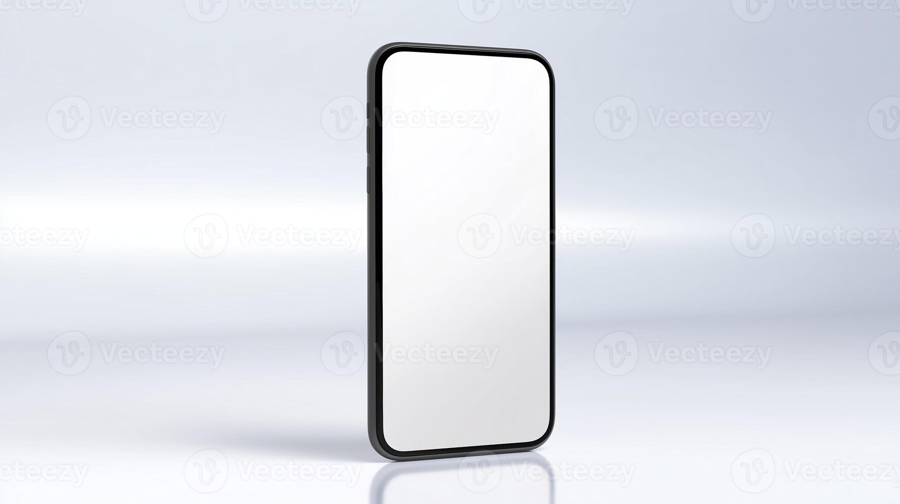 Smartphone mock up with blank screen on a soft gradient background, showcasing modern design and sleek aesthetics, ideal for digital marketing and creative projects photo