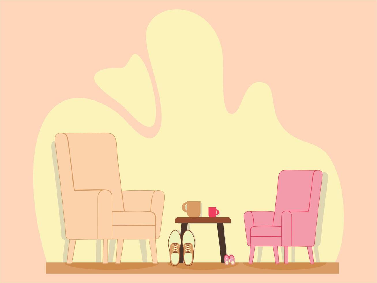 Illustration of Babalar gunu or Father's Day, Symbolic Traces of Father and daughter vector
