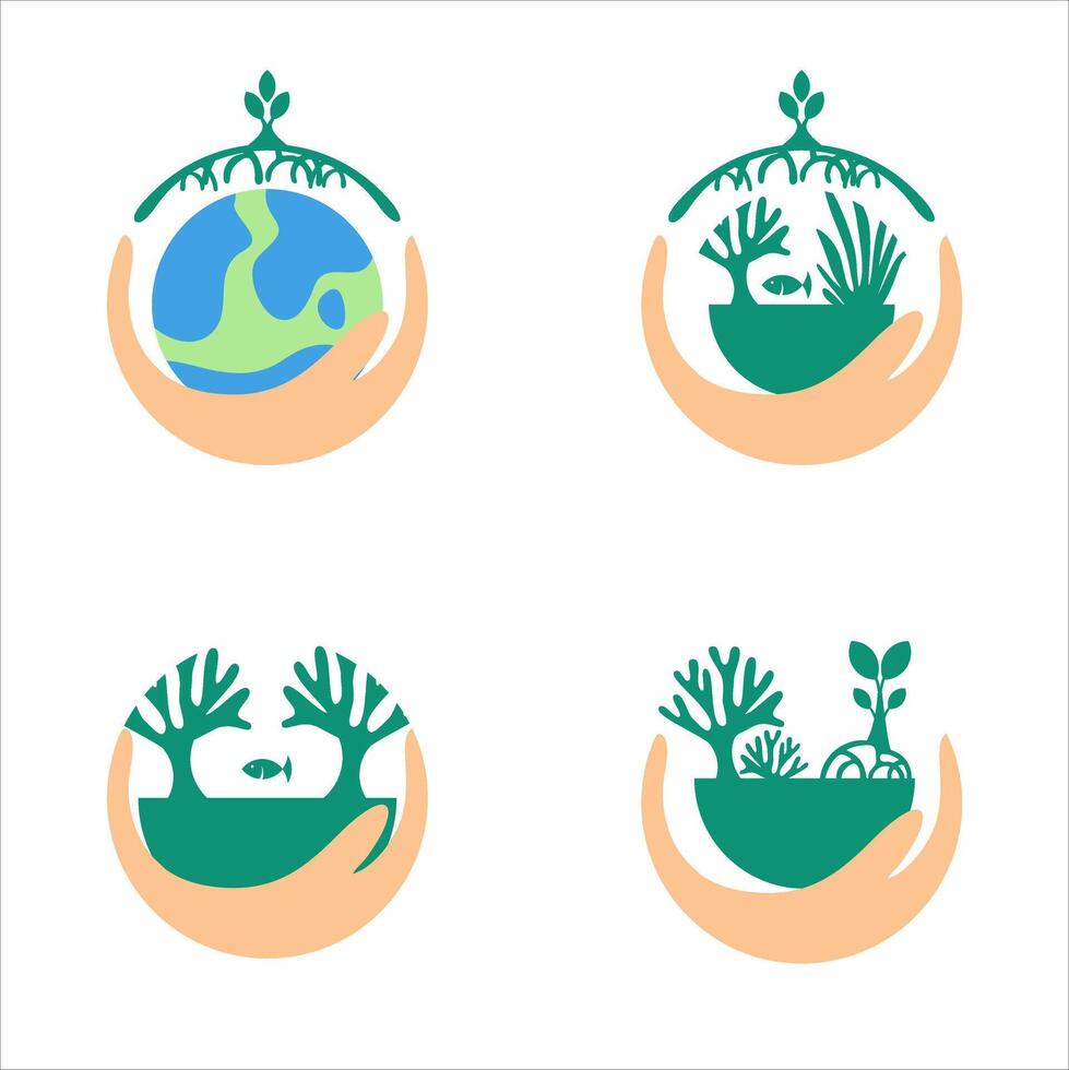 Underwater Ecosystem Protection icon vector
