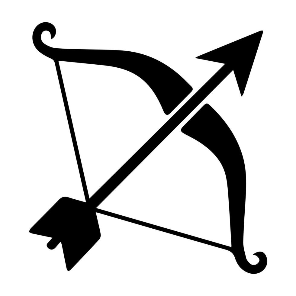 Black Archer Silhouette Artwork For T-shirt Design vector
