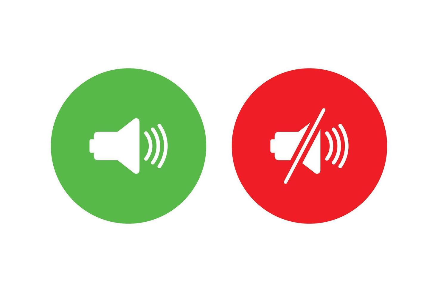 Speaker icons in green and red on and off vector
